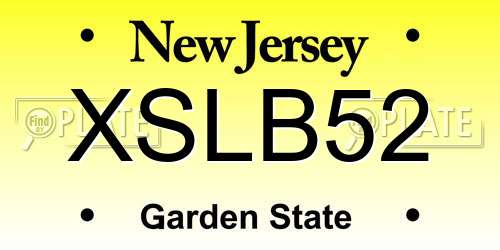 XSLB52 New Jersey License Plate