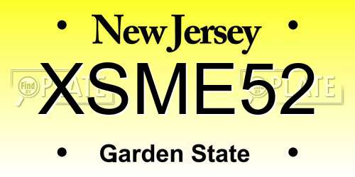 XSME52 New Jersey License Plate