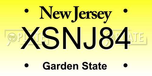 XSNJ84 New Jersey License Plate