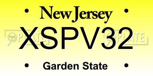 XSPV32 New Jersey License Plate