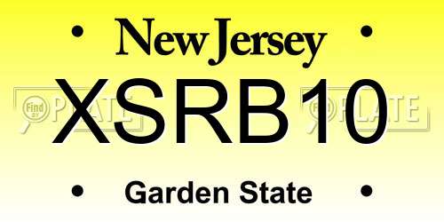 XSRB10 New Jersey License Plate