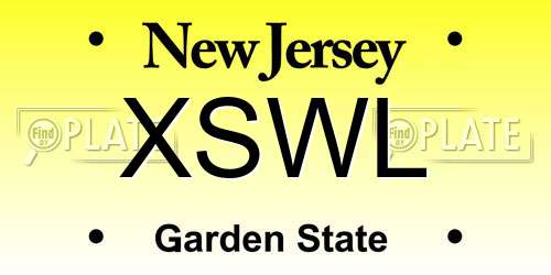 XSWL New Jersey License Plate