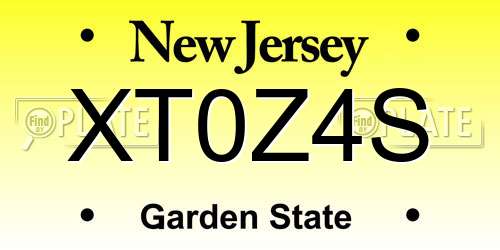 XT0Z4S New Jersey License Plate
