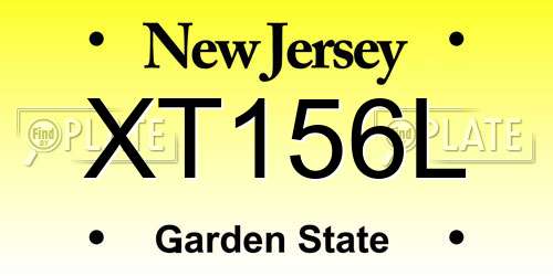 XT156L New Jersey License Plate
