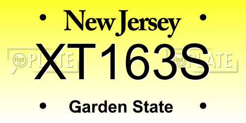 XT163S New Jersey License Plate
