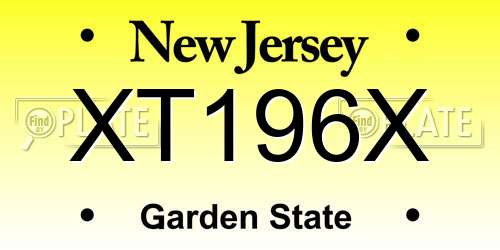 XT196X New Jersey License Plate