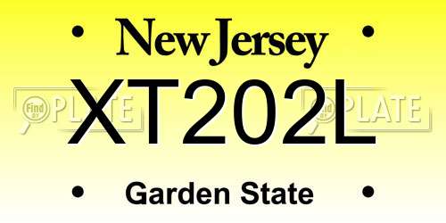 XT202L New Jersey License Plate