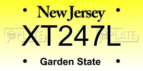 XT247L New Jersey License Plate