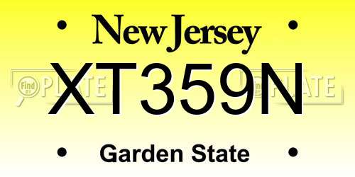 XT359N New Jersey License Plate