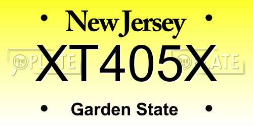 XT405X New Jersey License Plate