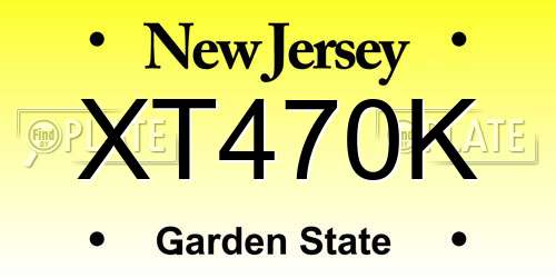 XT470K New Jersey License Plate