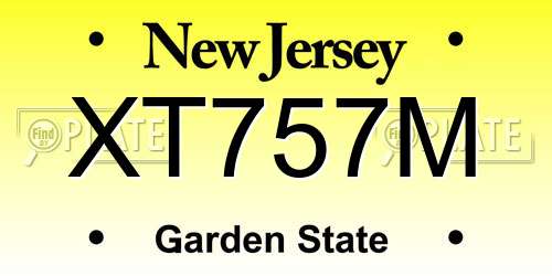 XT757M New Jersey License Plate