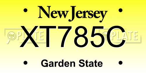 XT785C New Jersey License Plate