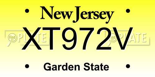 XT972V New Jersey License Plate