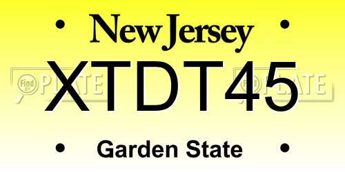 XTDT45 New Jersey License Plate