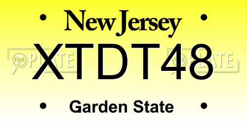 XTDT48 New Jersey License Plate