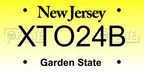 XTO24B New Jersey License Plate