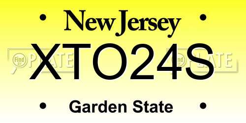 XTO24S New Jersey License Plate
