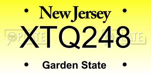 XTQ248 New Jersey License Plate