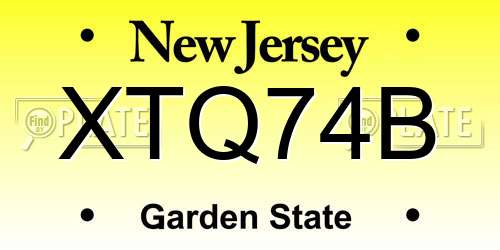 XTQ74B New Jersey License Plate