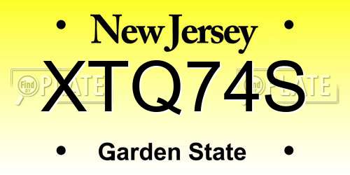 XTQ74S New Jersey License Plate