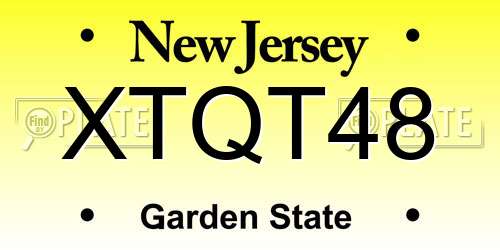 XTQT48 New Jersey License Plate