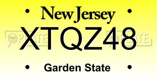 XTQZ48 New Jersey License Plate