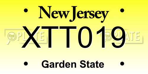 XTT019 New Jersey License Plate