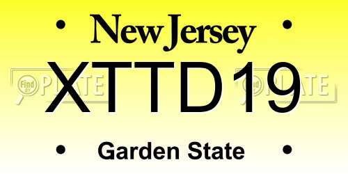 XTTD19 New Jersey License Plate
