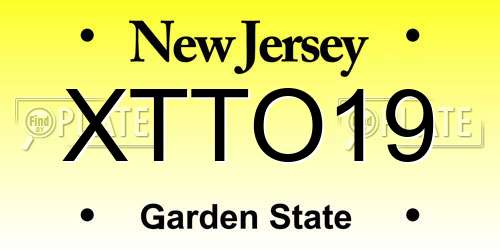 XTTO19 New Jersey License Plate