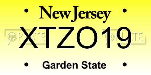 XTZO19 New Jersey License Plate