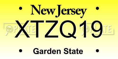 XTZQ19 New Jersey License Plate