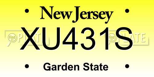 XU431S New Jersey License Plate