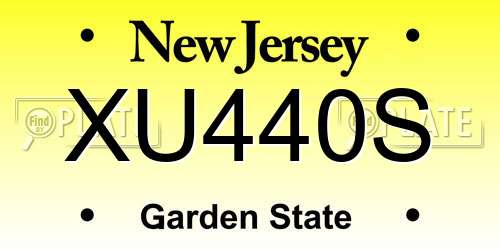XU440S New Jersey License Plate