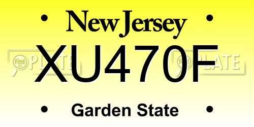 XU470F New Jersey License Plate