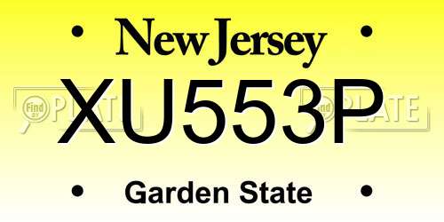 XU553P New Jersey License Plate