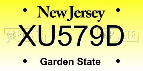 XU579D New Jersey License Plate