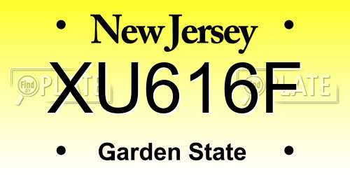 XU616F New Jersey License Plate