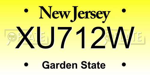 XU712W New Jersey License Plate