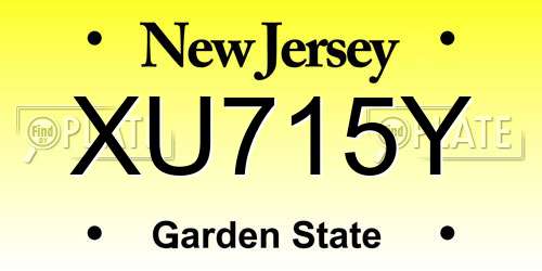 XU715Y New Jersey License Plate