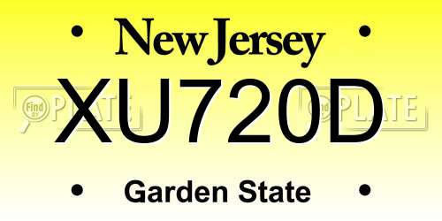 XU720D New Jersey License Plate
