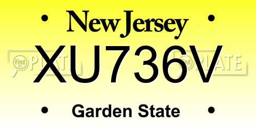 XU736V New Jersey License Plate