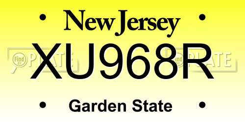 XU968R New Jersey License Plate