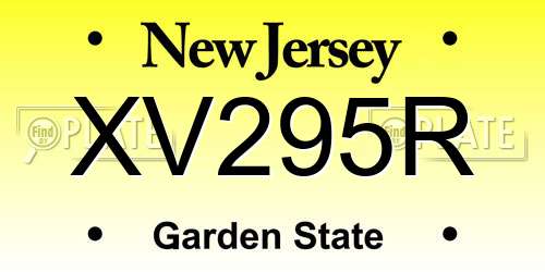 XV295R New Jersey License Plate