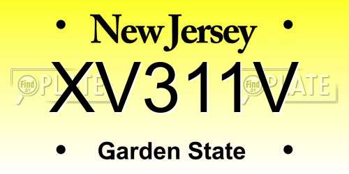 XV311V New Jersey License Plate