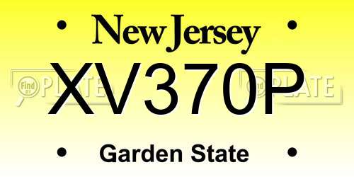 XV370P New Jersey License Plate