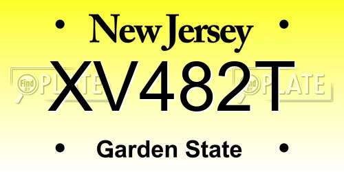 XV482T New Jersey License Plate