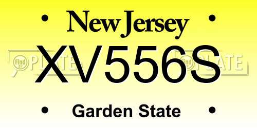 XV556S New Jersey License Plate