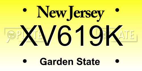 XV619K New Jersey License Plate