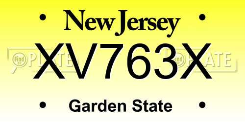 XV763X New Jersey License Plate
